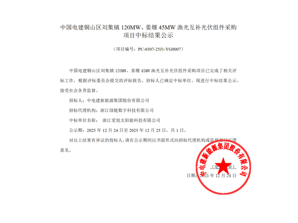 直流侧184MW！mg冰球突破ABC中标中国电建渔光互补项目